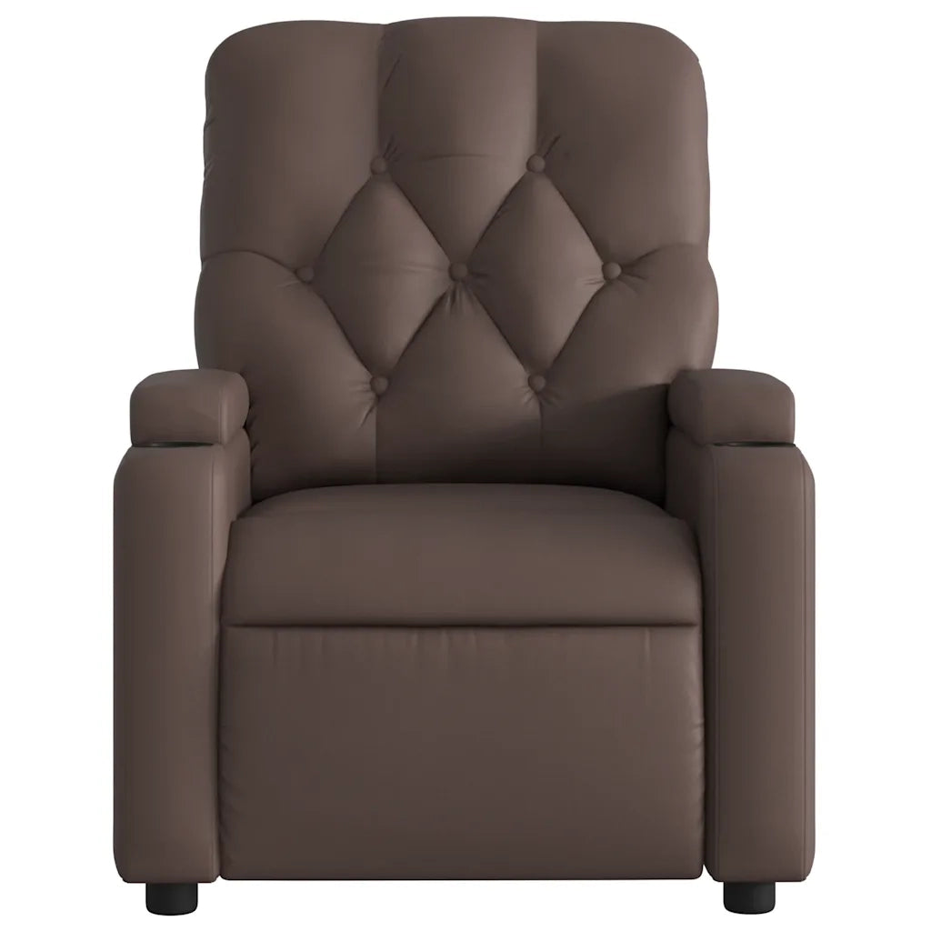 Divano Sedia-Poltrona Reclinabile Marrone in Similpelle 691474