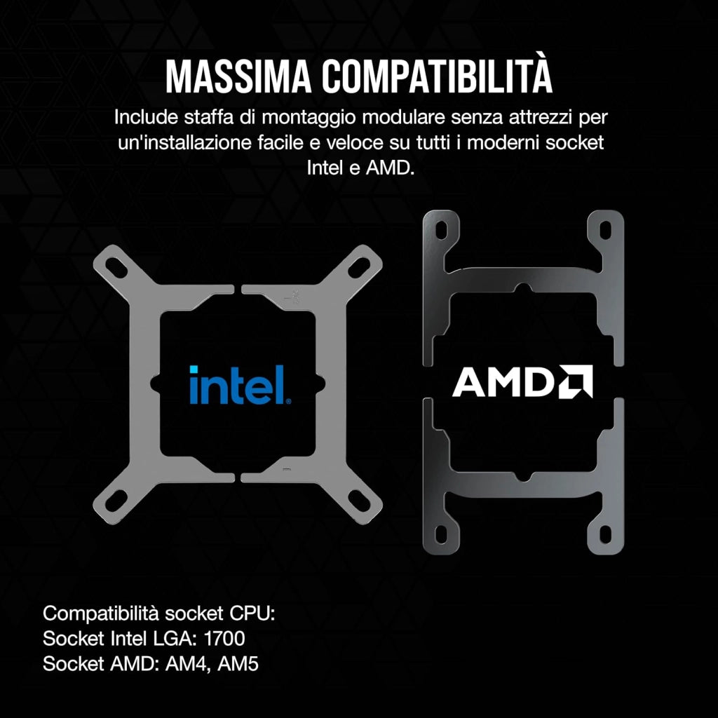 XC7 RGB ELITE LCD Waterblock per CPU - Schermo LCD IPS 480x480-31 LED RGB - USB-C - Adatto per Intel LGA 1700, AMD AM5 e precedenti - Bianco