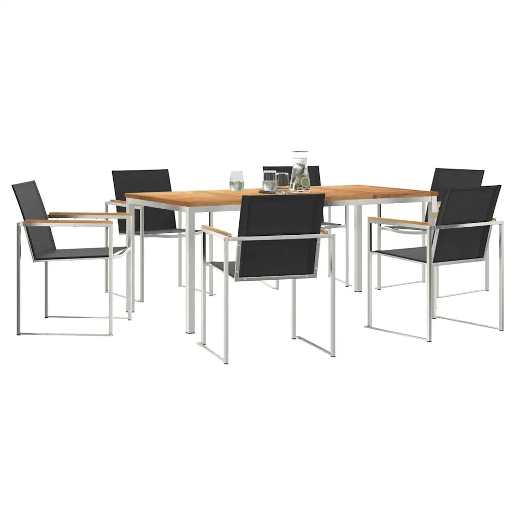 Set da Pranzo per Giardino 7 pcs Marrone Legno di teak solido 3334834