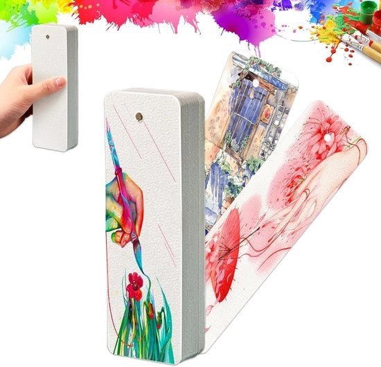 Aquarel Papier Bianco 50 fogli - 300 g/m² - Carta per Acquerello per Dipingere e Fai da Te - Ideale per Cartoline e Cartellini - 5 x 15 cm