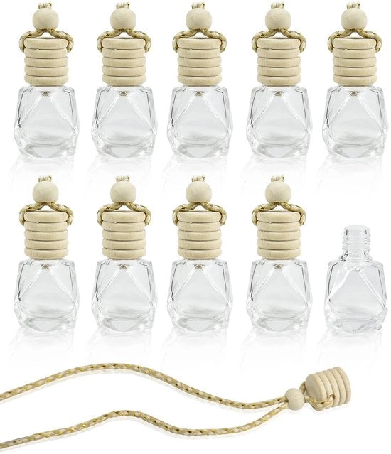 Diffusore di Aria Automatico - Flacone di Profumo Riscaldabile - Diffusore Aromaterapico - Supporto - 10 Pezzi - 8 ml Capacità - Flacone di Profumo