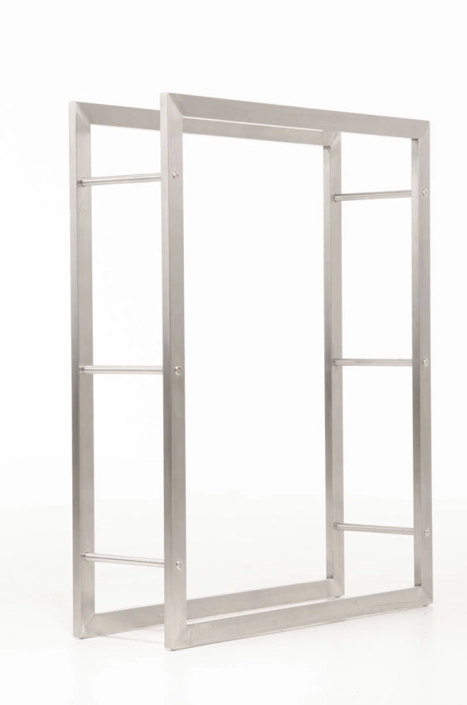 Portalegna KERI in robusto acciaio inossidabile 25x80x100 cm