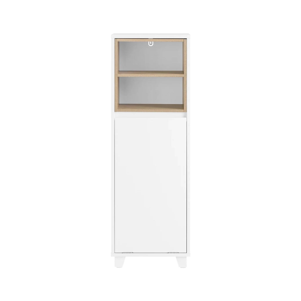 Mobiletto da bagno con cesto portabiancheria Mobiletto salvaspazio Cassettiera Bagno 35x30x105cm Bianco BZR146-W