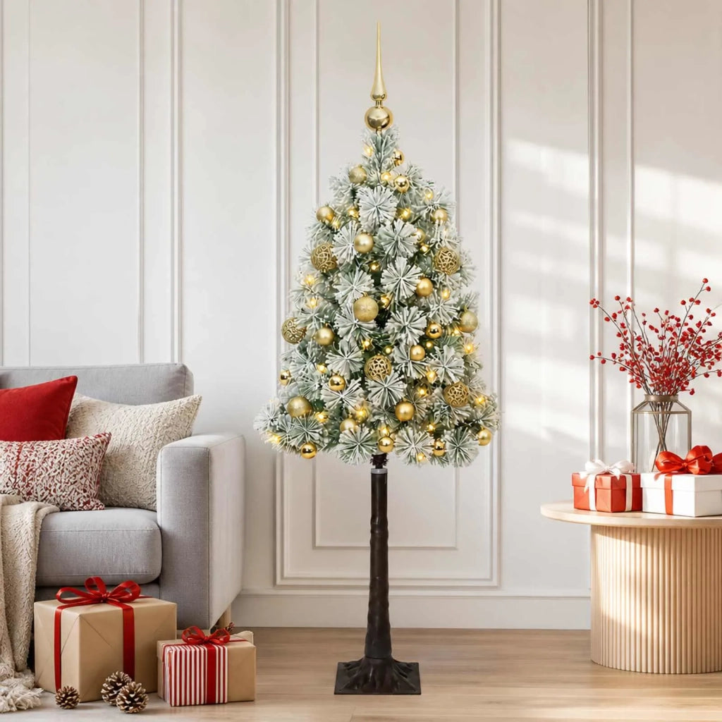 Albero di Natale artificiale con rami snodati e palline 150 cm 3465740