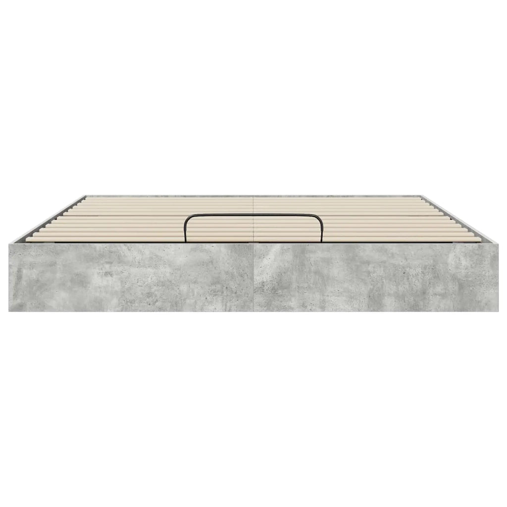Letto ottomano Grigio cemento 160 x 200 cm Legno multistrato
