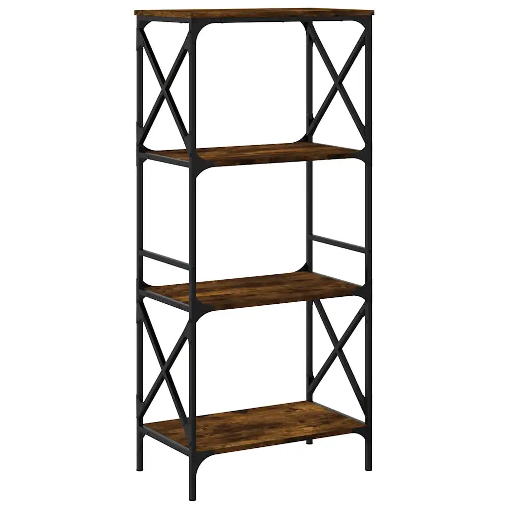 Libreria a 4 Ripiani Rovere Fumo 59x35x132 cm Legno Multistrato 837619