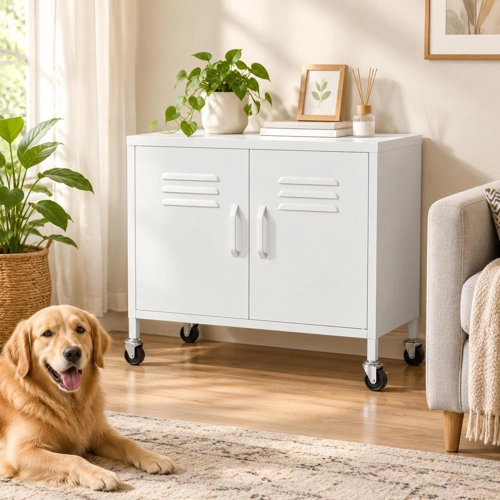 Storage Cabinet, White, 60x35x56 Cm, Steel