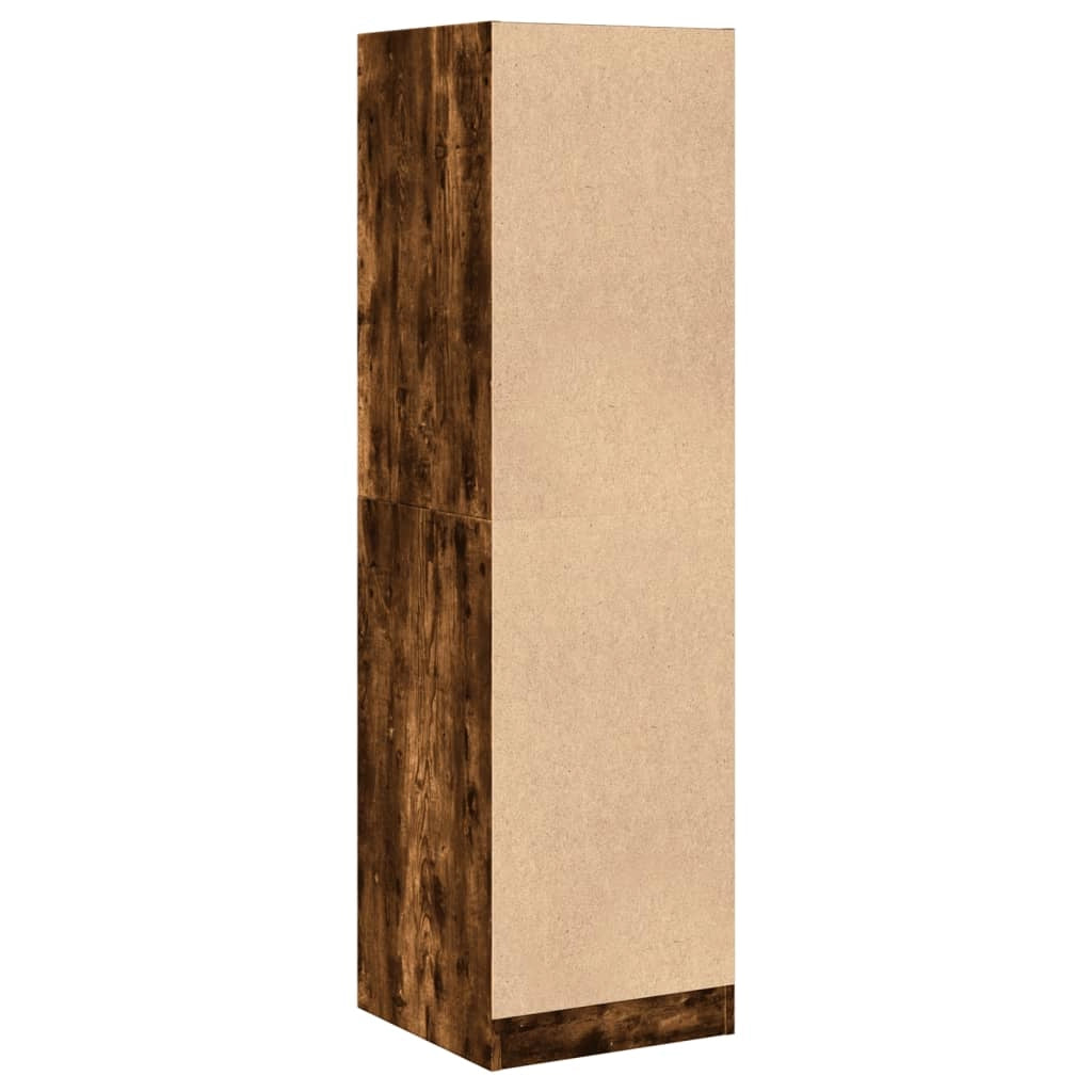 Mobile da farmacia classico con vano contenitore 40 x 41 x 144,5 cm legno composito finitura rovere affumicato 02_0055662