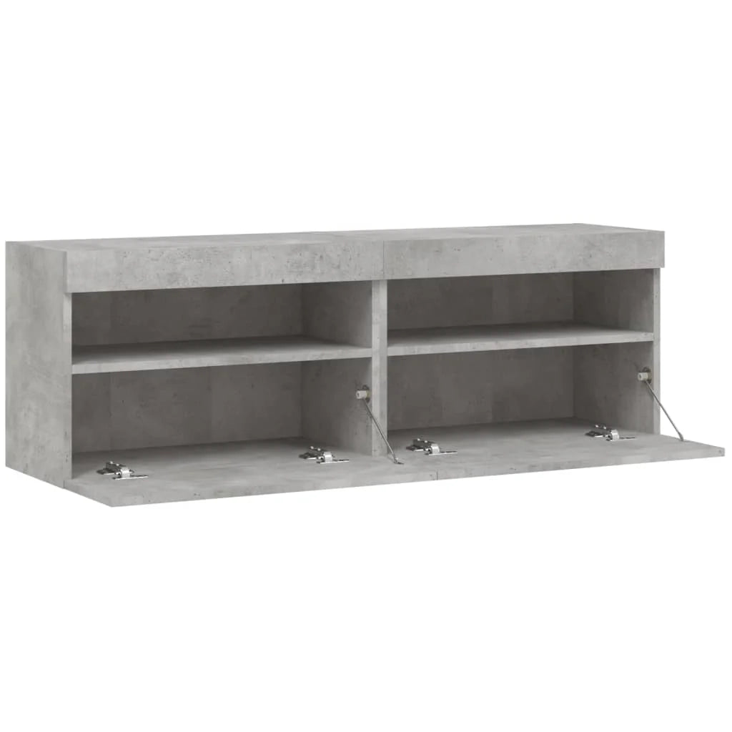 Mobile TV multimediale da parete mensola TV credenza mobile TV sala da pranzo soggiorno camera da letto e luci LED 2 pezzi 60 x 30 x 40 cm grigio 02_0029131