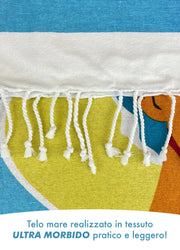 Telo Mare Con Frange Asciugamano Da Spiaggia Misura Grande 90x190 Cm Assorbente In Morbido Cotone Leggero Stampe Moderne Anti Sabbia Lettino Mediterraneen