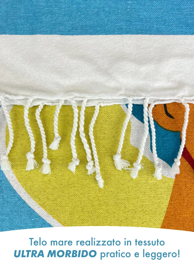 Telo Mare Con Frange Asciugamano Da Spiaggia Misura Grande 90x190 Cm Assorbente In Morbido Cotone Leggero Stampe Moderne Anti Sabbia Lettino Mediterraneen