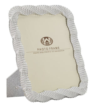 Cornice Bead Silver 25x2,2x30,2 cm in Poliresina e Vetro