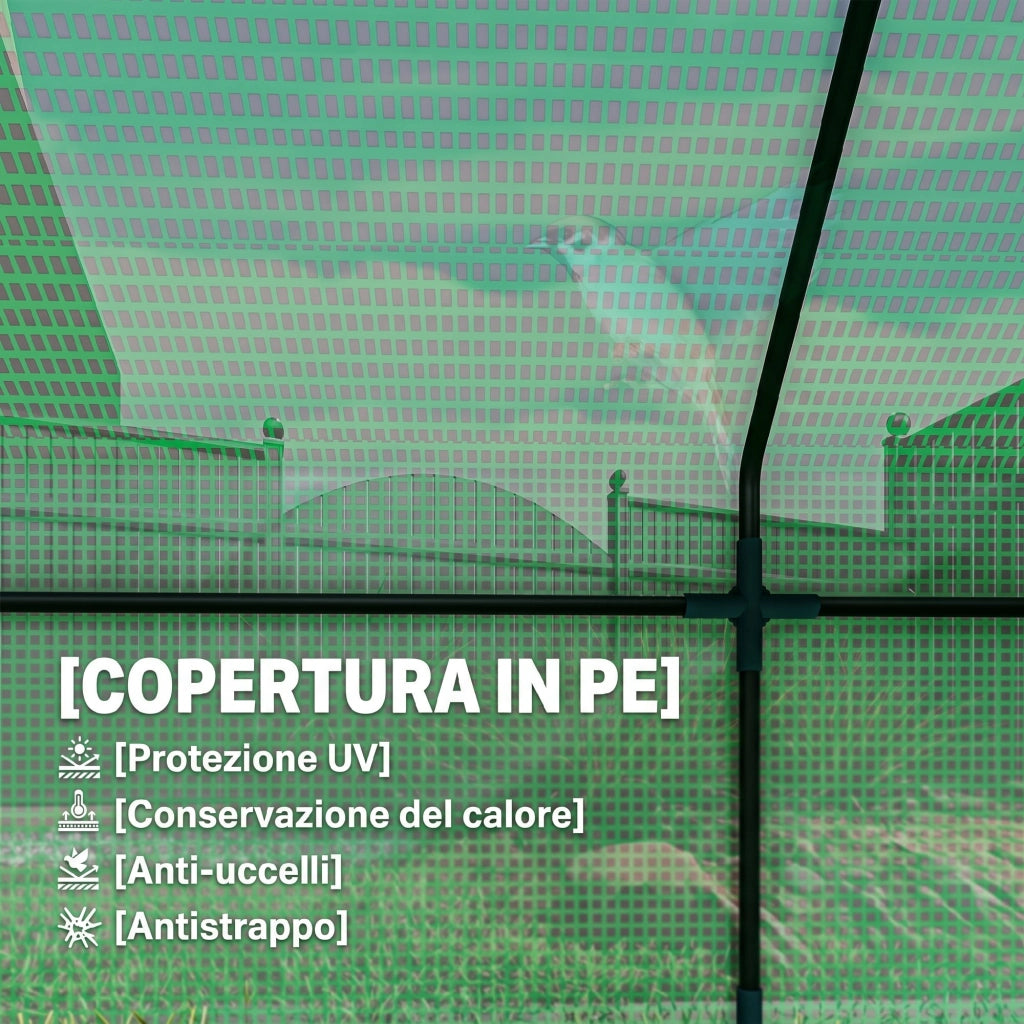 Serra da Giardino a Tunnel in PE ¨C zephmum ¨C Verde scuro 270x90x90 cm