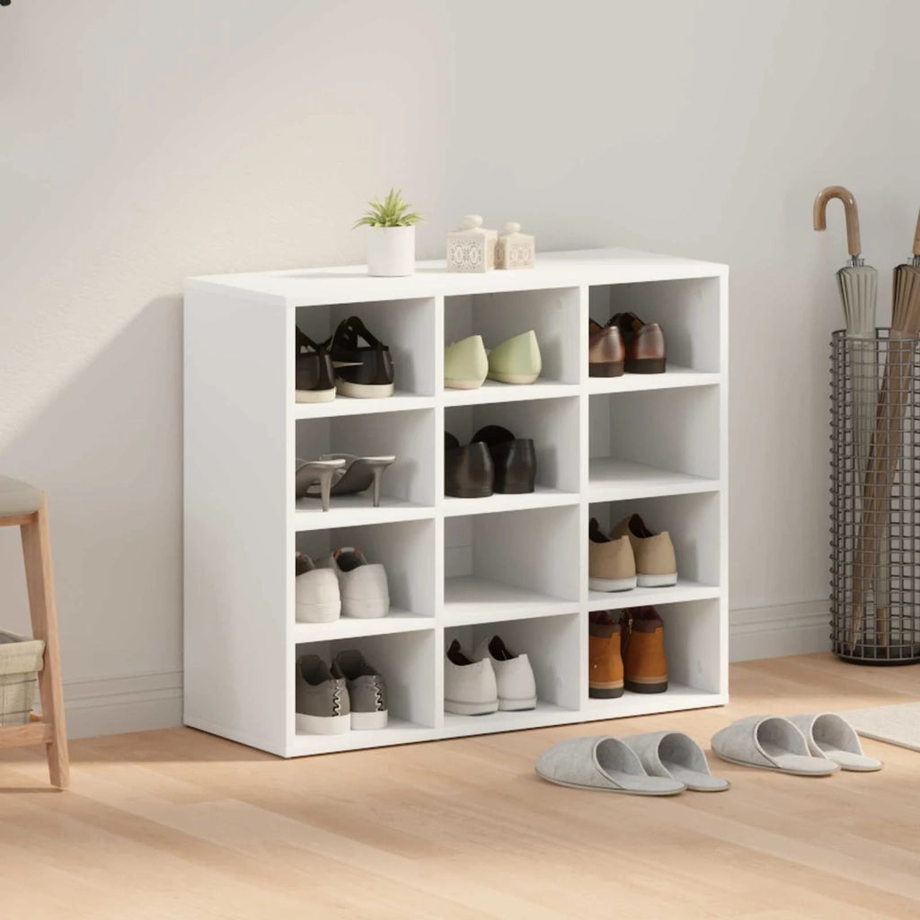 Mobile per scarpe-Scarpiera Bianco 77,5 x 30 x 67 cm Legno multistrato