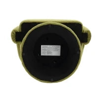 Poltrona Girevole Imbottita in Stoffa Bouclé, Design a Botte per Salotto e Ufficio, Verde Oliva