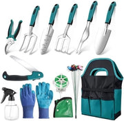 Set Esterno da Giardino da 22 Pezzi - Strumenti di Acciaio Inox Duraturo