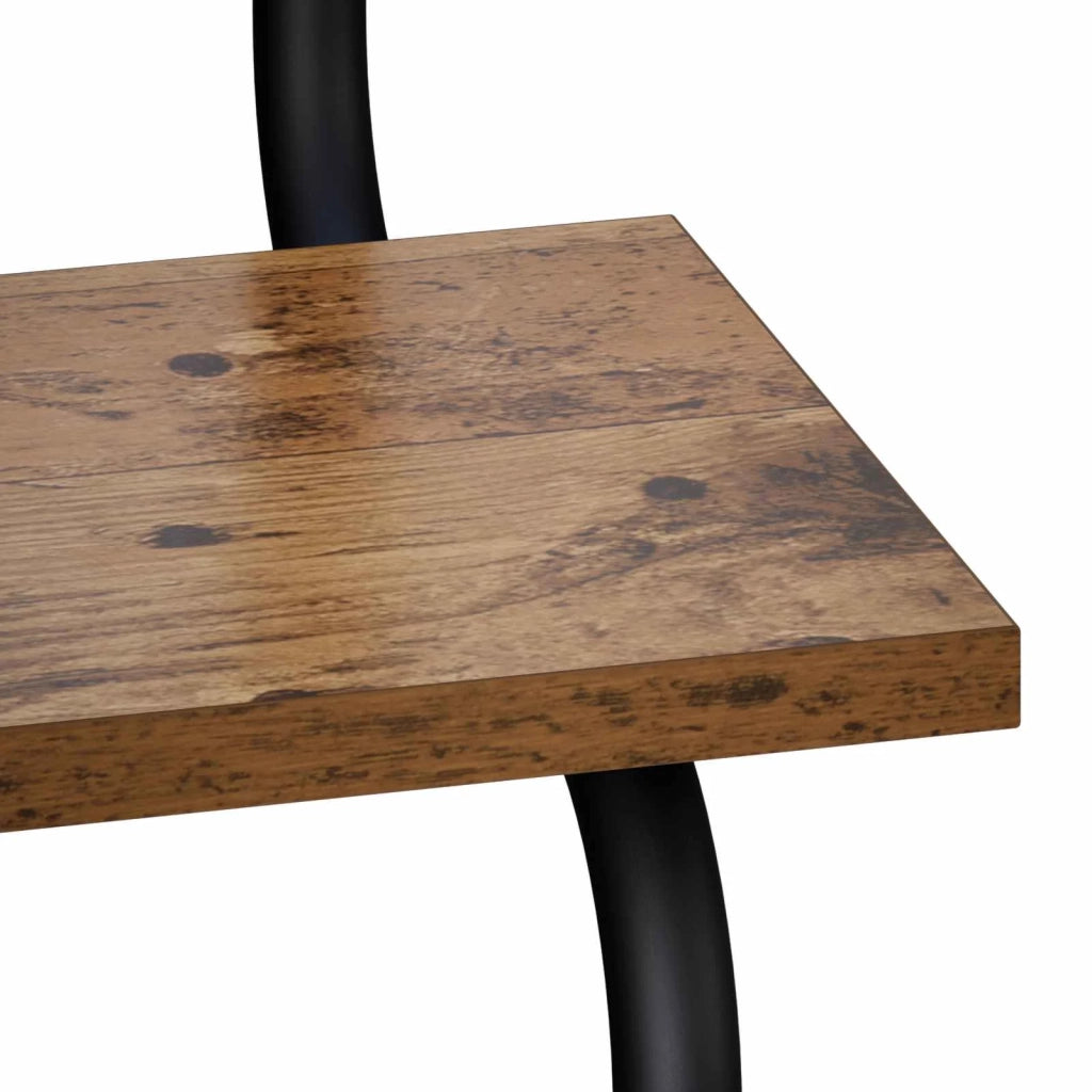Mensola a muro a 2 livelli Legno antico 80 x 24,5 x 61 cm 8006101