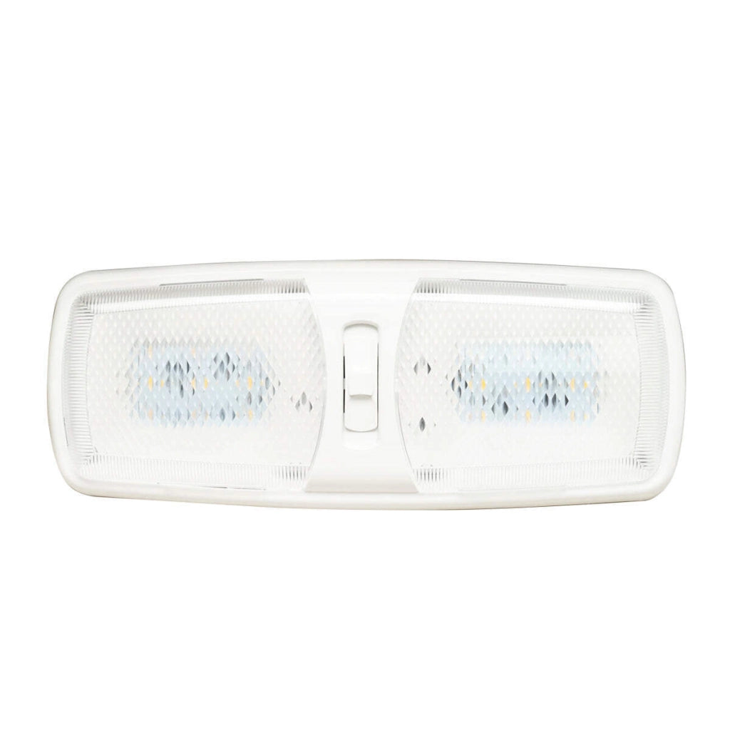 Lampada plafoniera doppia con LED, 12V, per camion.