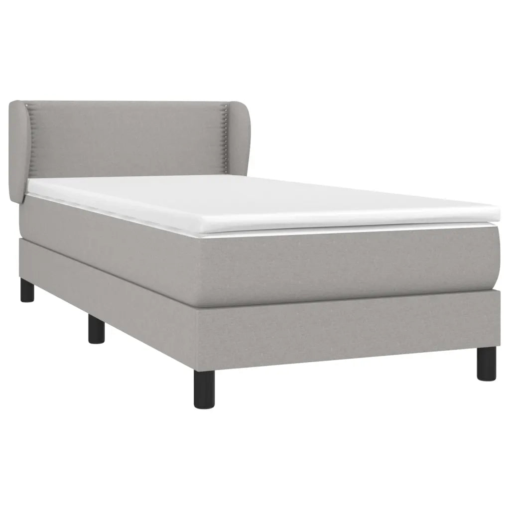 Giroletto a Molle con Materasso Grigio Chiaro 90x190 cm Tessuto