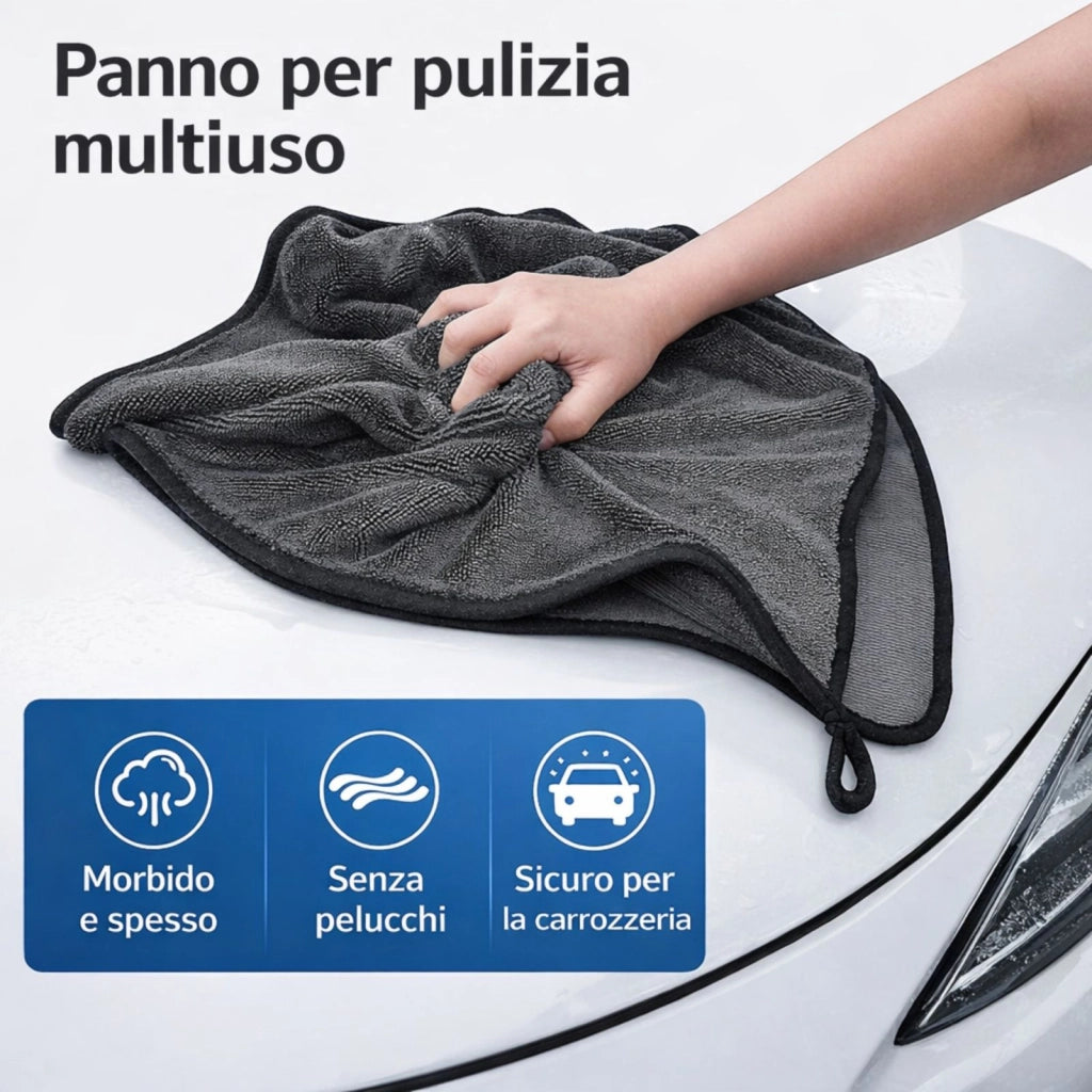 Panno Microfibra 50x60 cm Ultra Assorbente Asciugatura Rapida Auto Casa 17387-3