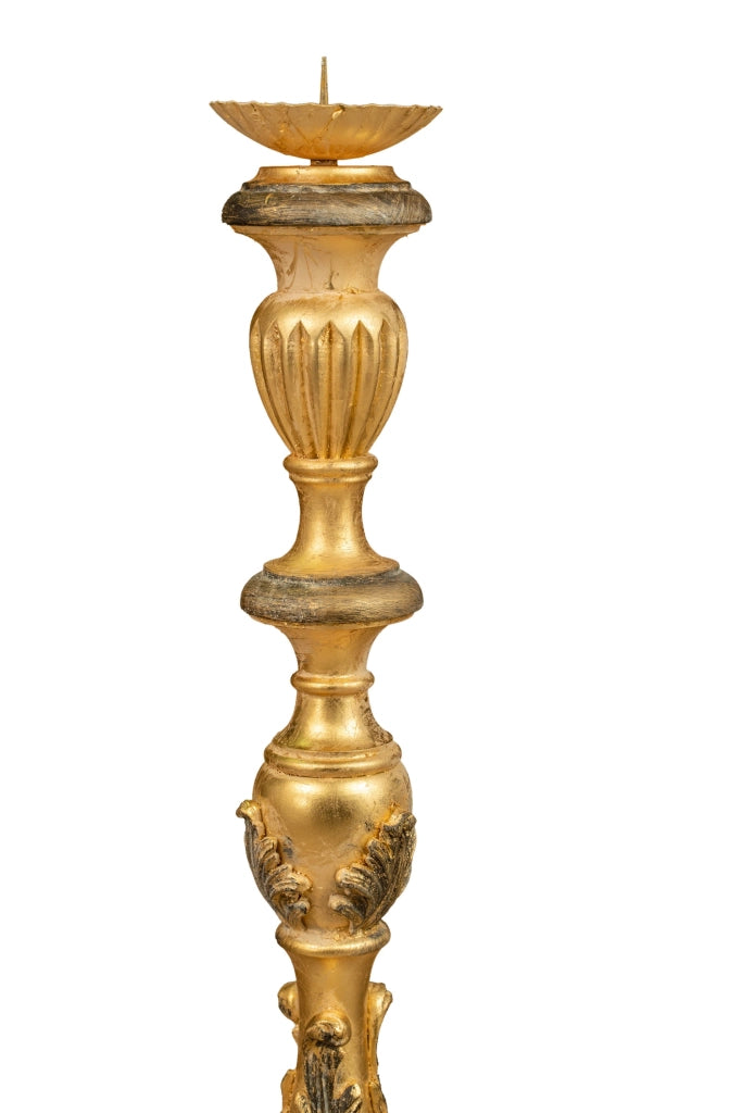 Biscottini CANDELIERE IN LEGNO FINITURA FOGLIA ORO ANTICATO E NERO MADE IN ITALY Offerta