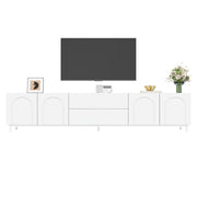 Mobile porta tv bianco 180 cm con 4 ante e 2 cassetti; design moderno per soggiorno