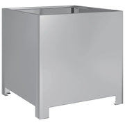 Fioriera rialzata per piante fiori terrazza giardino 40 x 40 x 40 cm acciaio inox argento 02_0037548