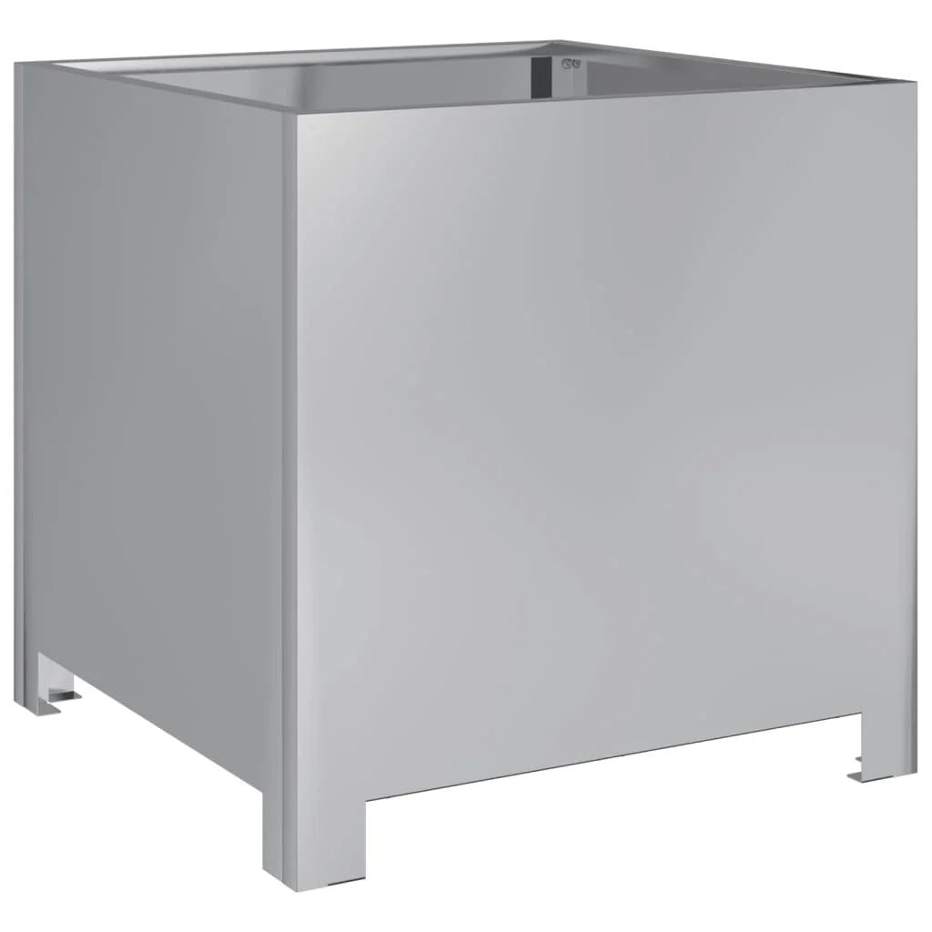 Fioriera rialzata per piante fiori terrazza giardino 40 x 40 x 40 cm acciaio inox argento 02_0037548
