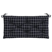 Cuscino Panca | Cuscini per sedie Giardino Motivo a Quadri Nero 110x50x7 cm Tessuto