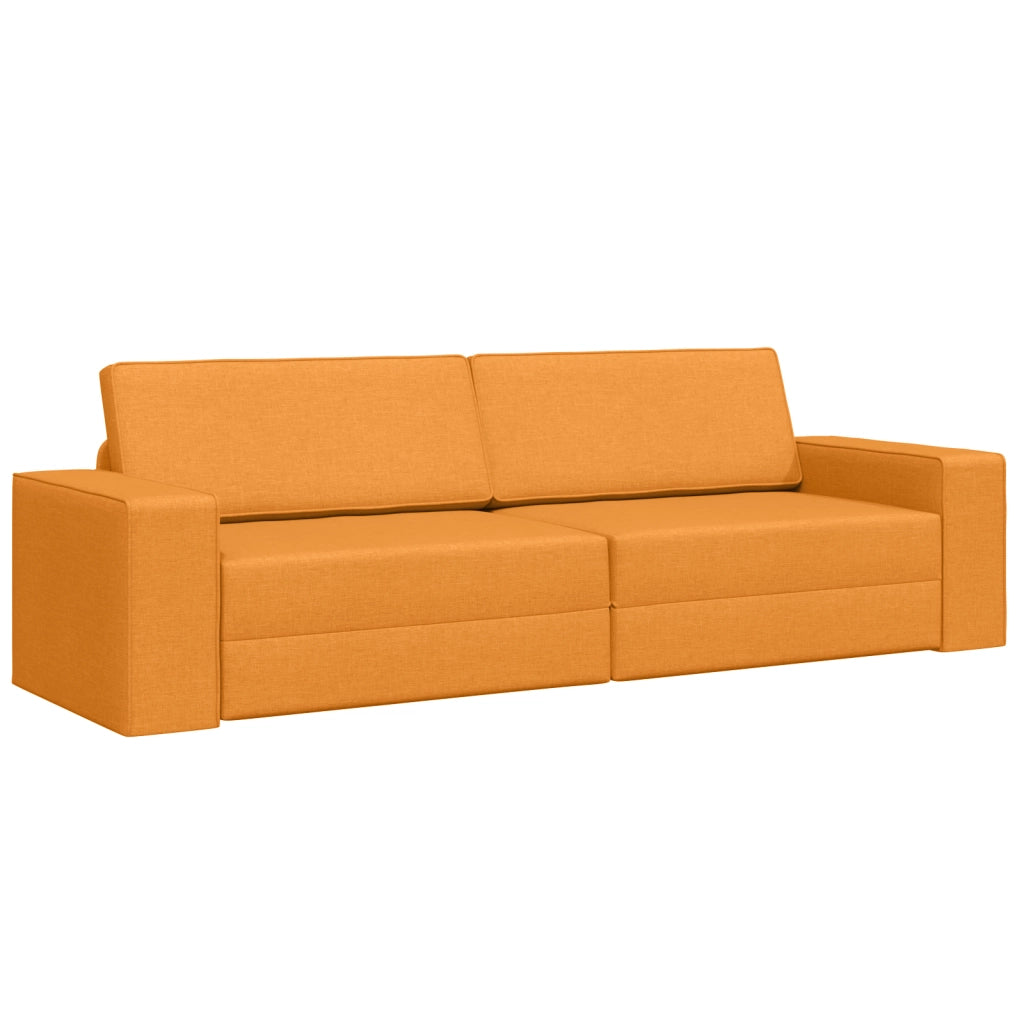 Divano Letto 2-in-1 Giallo Scuro 245x150x60.5 cm Tessuto