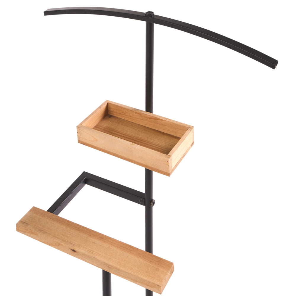 Appendiabiti in acciaio nero metallico 118 cm Appendiabiti indipendente con ripiani Industriale Ingresso
