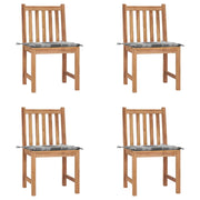 Sedie da Giardino 4 pz con Cuscini in Legno Massello di Teak cod mxl 17521