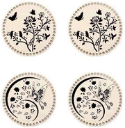 Set di 4 Mandrie in Legno per DIY con Materiale Naturale - Mandria a Maglia in Legno con Profondità 15cm