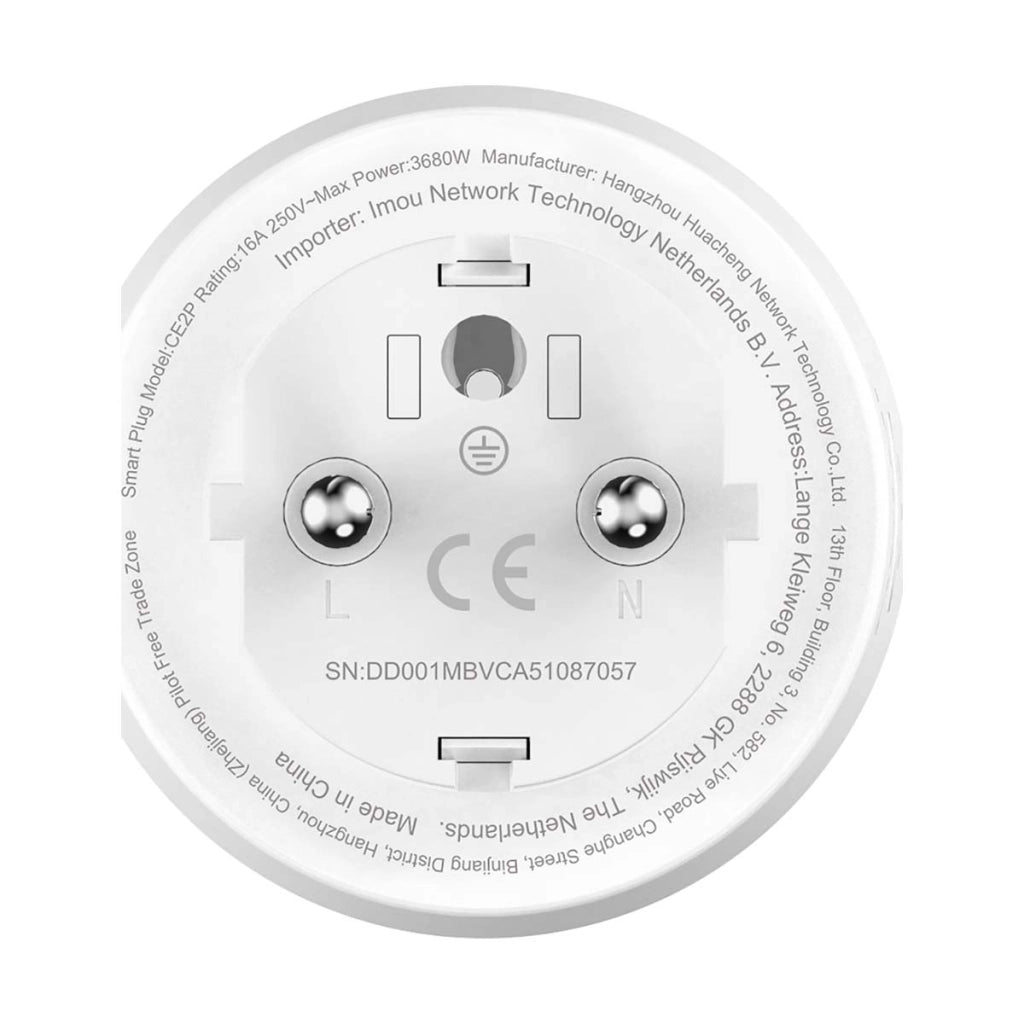 Presa Intelligente Wi-Fi Smart Plug Matter 16A 3680W Misuratore di Potenza Tipo E/F Bianco IMOU