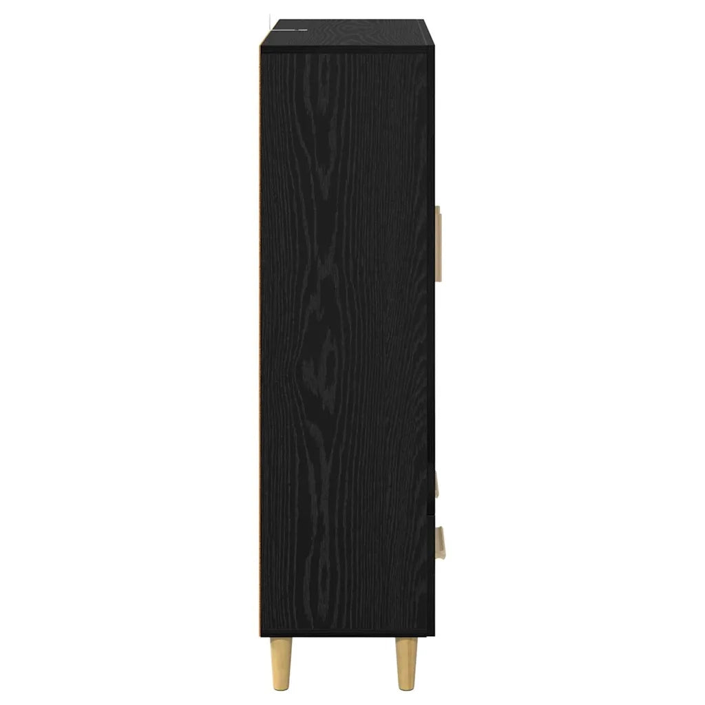 Credenza Rovere Nero 70 x 31 x 115 cm Legno multistrato