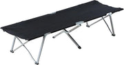 Letto da campeggio con letto pieghevole, poltrona da sole pieghevole inclusa con borsa 193x64x40cm nero/beige