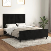 Giroletto senza Materasso-Struttura Letto Nero 140x190 cm in Velluto 745814