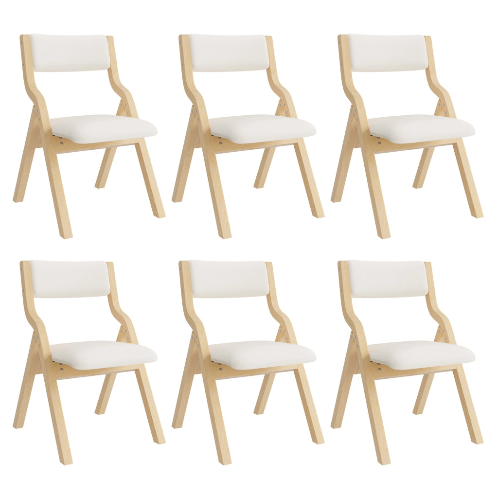 Set di 6 sedie pieghevoli 55x49x81 cm; con struttura in legno; richiudibili; beige