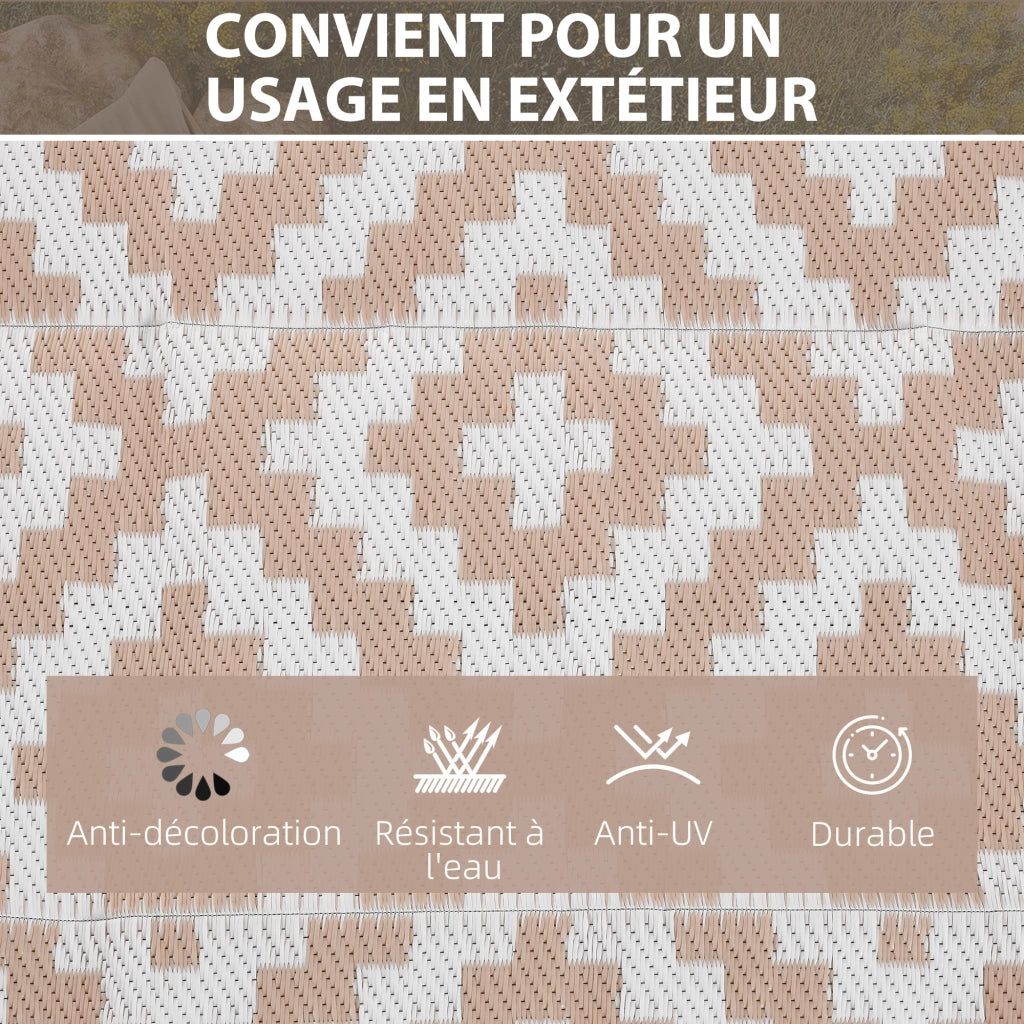 Tappeto da esterno reversibile ¨C zephmum ¨C Bianco Beige 2.74x1.82 m