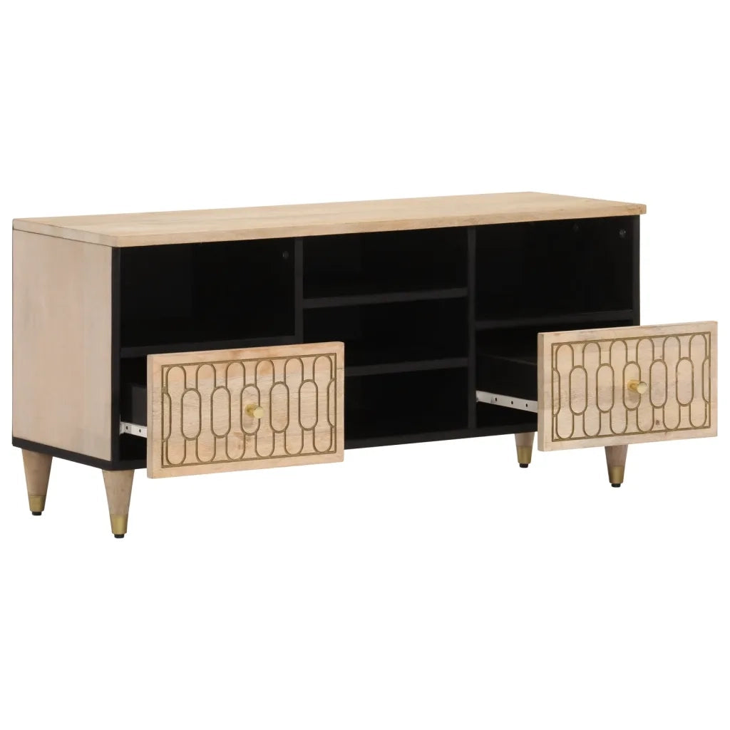 Mobile Porta TV 100x33x46 cm in Legno Massello di Mangocod mxl 115869