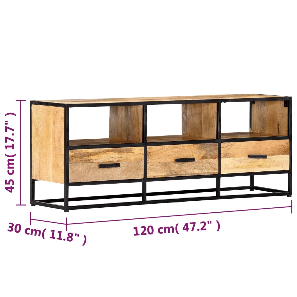 Mobile Porta TV 120x30x45 cm in Legno Massello di Mango cod mxl 66334