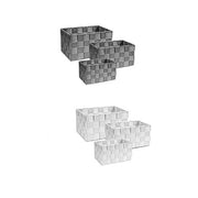 Trade Shop - Cestini Tessuto 3 Scatole Organizer Bagno Porta Oggetti Bagnoschiuma Makeup -