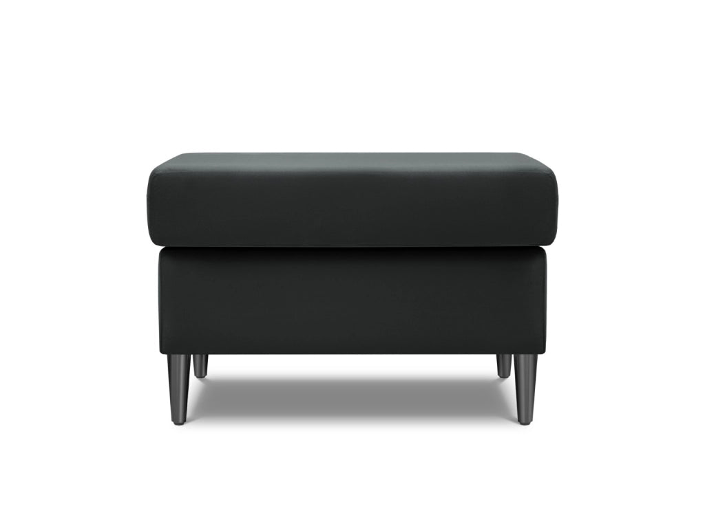 Cosmopolitan Design - Pouf "Kyoto" in velluto grigio scuro 