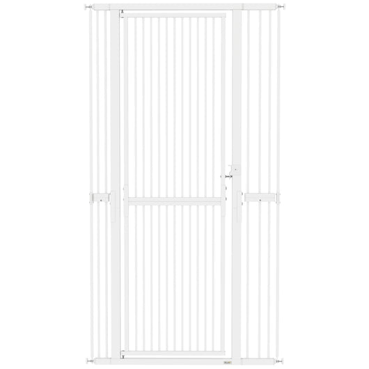 Cancello per Cani e Gatti Alto 180 cm Estensibile da 76-104 cm e Montaggio a Pressione Bianco