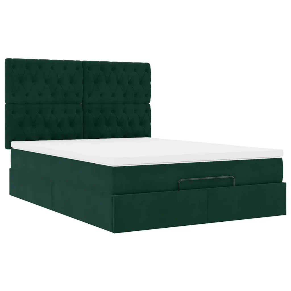 Struttura Letto Pouf con Materassi 140x200 cm in Velluto