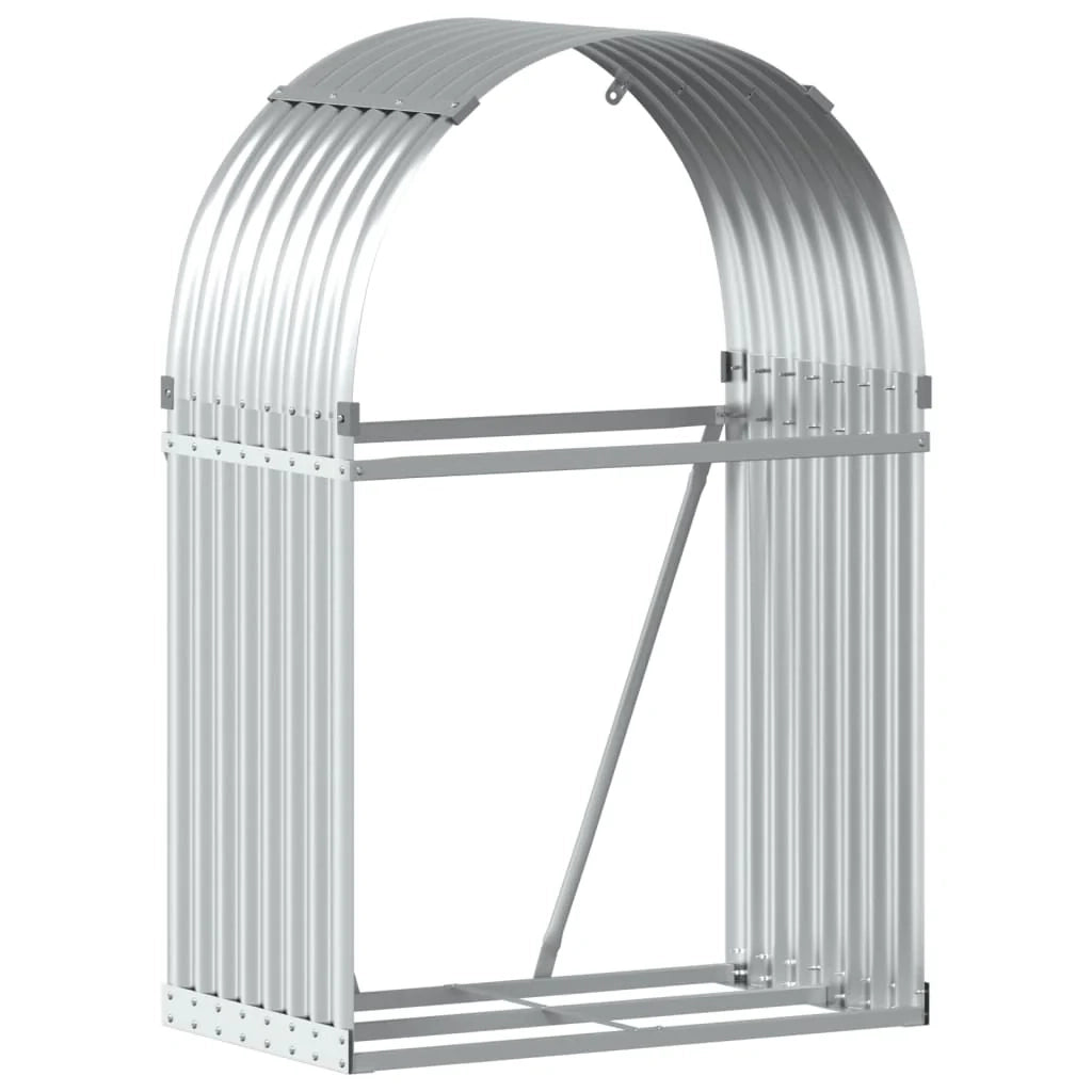 Portalegna argento 80 x 45 x 120 cm acciaio zincato Argento 02_0043797