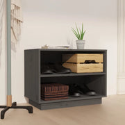 Scarpiera-Scaffale per scarpe-Armadietto contenitore Grigia 60x34x45 cm in Legno Massello di Pino