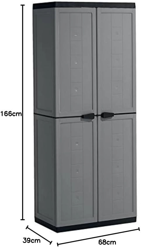 Armadio portascope Keter Jolly esterno interno 68x39x166 cm Grigio con ripiani regolabili