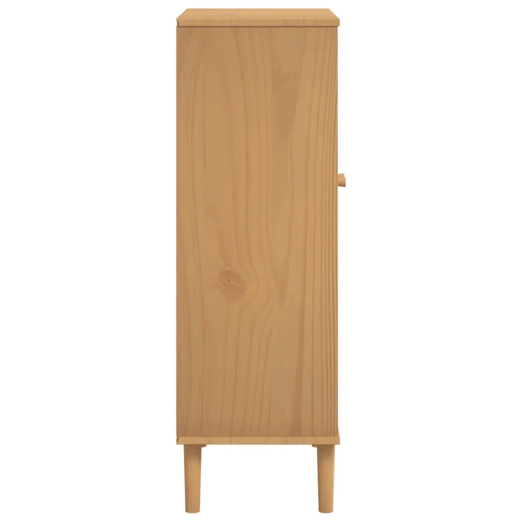 Scarpiera SENJA Aspetto Rattan Marrone 59,5x35x107 cm Massello