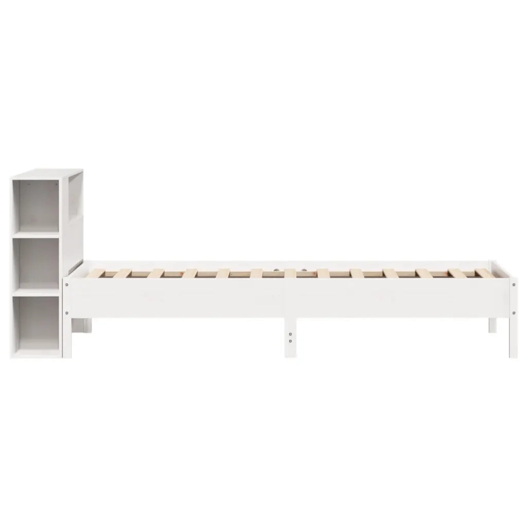 Letto singolo | Letto per adulti | Letto con Libreria senza Materasso 75x190 cm in Legno Pino